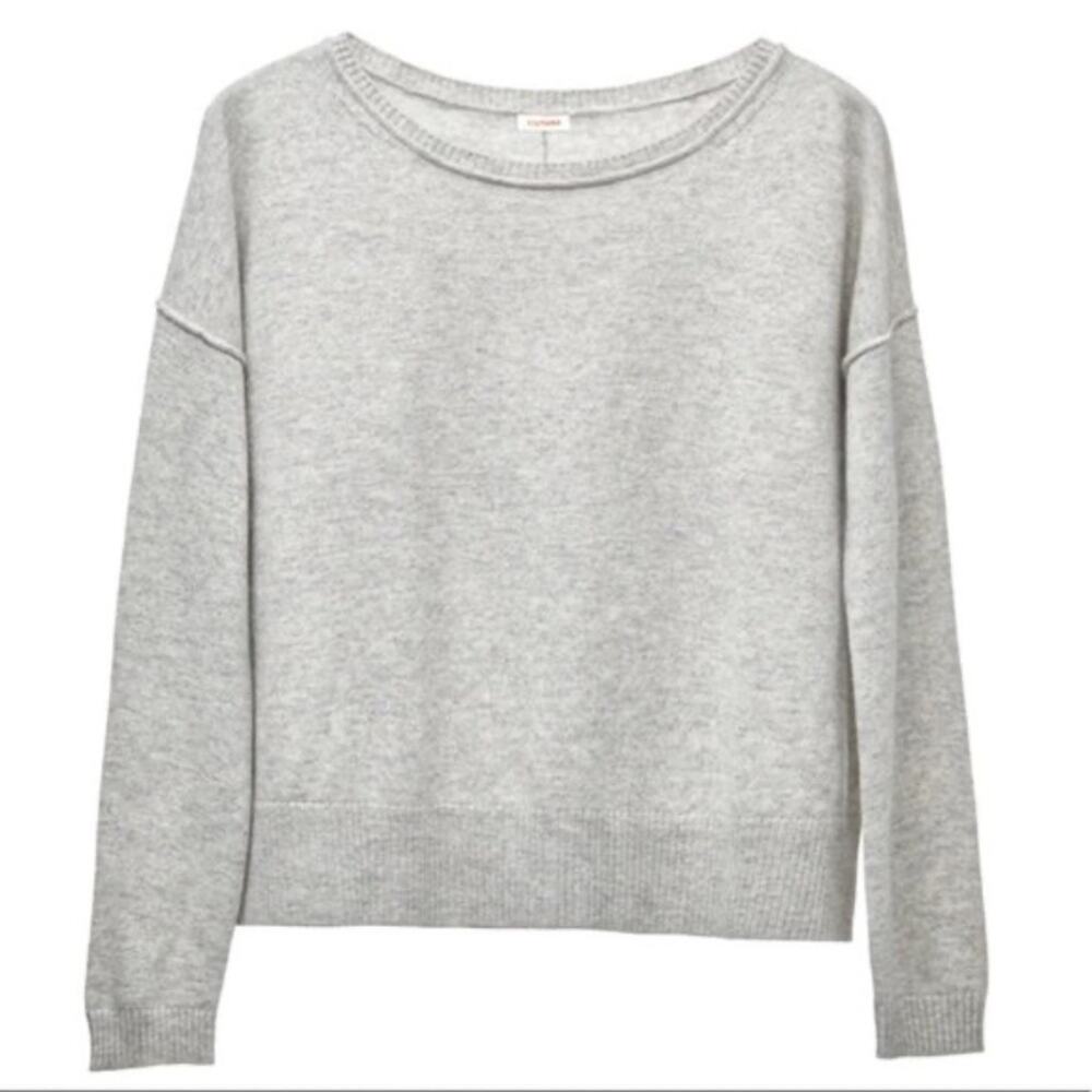 Cuyana Gray Wool Cashmere Boatneck Sweater Small